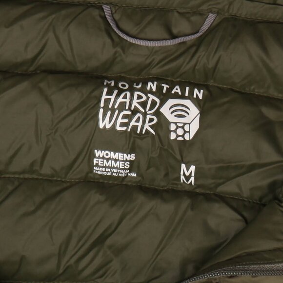 Women's Mountain Hardwear Green down quarterzip pullover SZ M - Picture 5 of 8